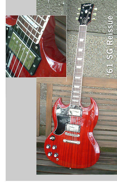 Lefthand GIBSON by Epiphone SG, standard '61 RI / cherry red