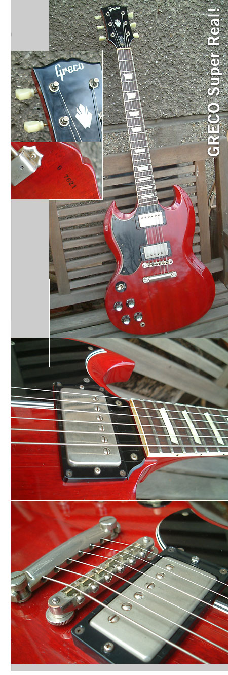 Lefthand GRECO SG (SS-Model), Super Real Series 1980 / cherry red
