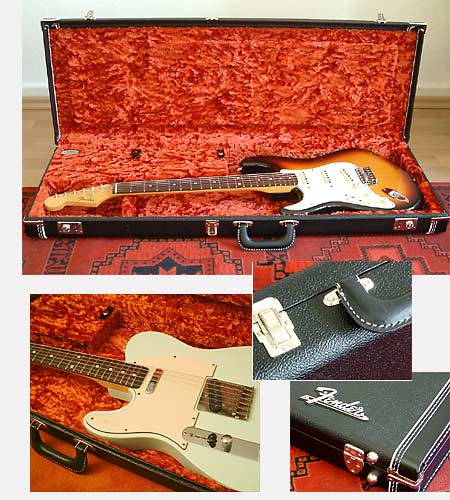 Fender® Black Tolex Koffer für Lefthand Stratocaster/Telecaster