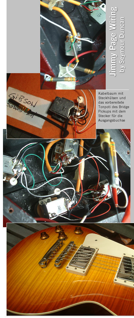 Lefthand Jimmy Page wiring harness for Gibson Les Paul, SG