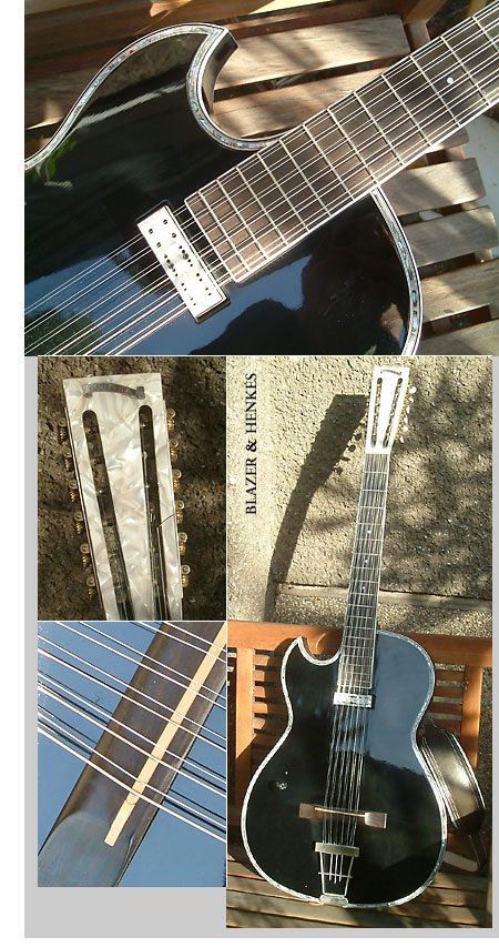 Blazer & Henkes 12-saitige Thinline Hollowbody Gitarre, Linkshänder